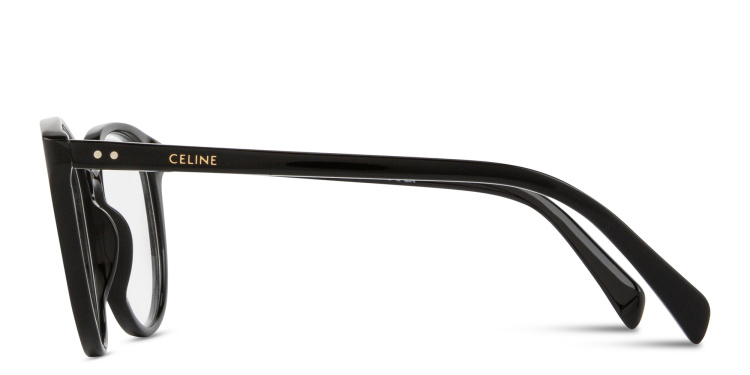 Shop CELINE CELINE Thin Round Eyeglasses in Black online.
