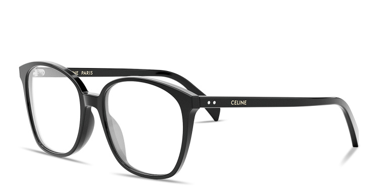 Shop CELINE CELINE Thin Geometric Eyeglasses in Black online.