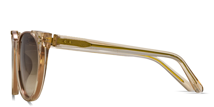 Shop LINDA FARROW Iris Oval Sunglasses in Brown online.