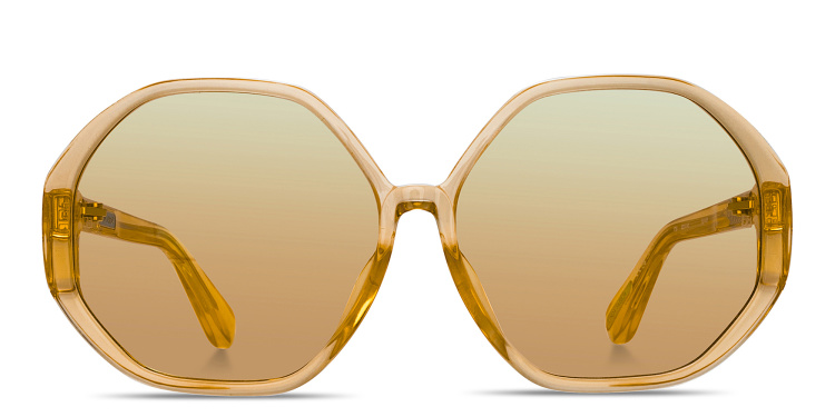 Shop LINDA FARROW Paloma Irregular Sunglasses in Orange online.