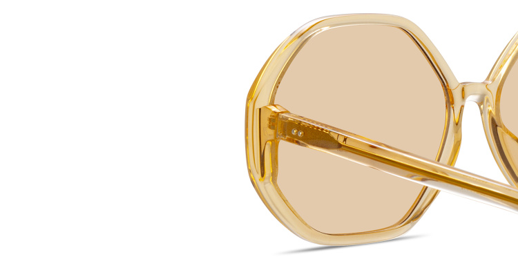 Shop LINDA FARROW Paloma Irregular Sunglasses in Orange online.