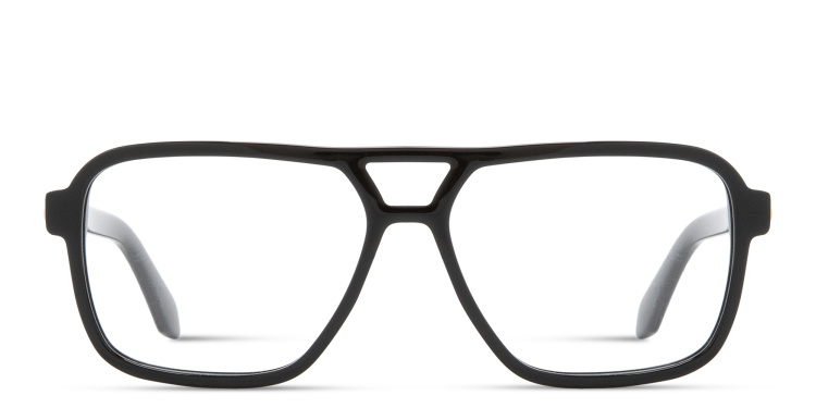 Shop OFF WHITE Arrows Logo Unisex Wide Aviator Eyeglasses in Black online.