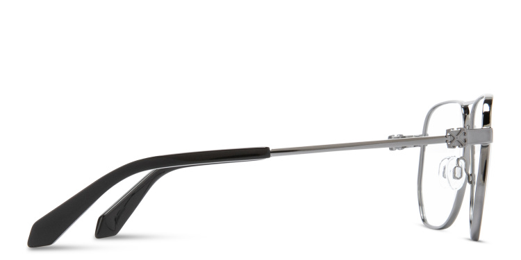 Shop OFF WHITE Arrows Logo Unisex Wide Aviator Eyeglasses in Gunmetal online.