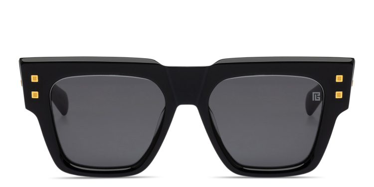 Shop BALMAIN B-Army Unisex Square Sunglasses in Black online.