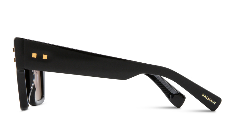 Shop BALMAIN B-Army Unisex Square Sunglasses in Black online.