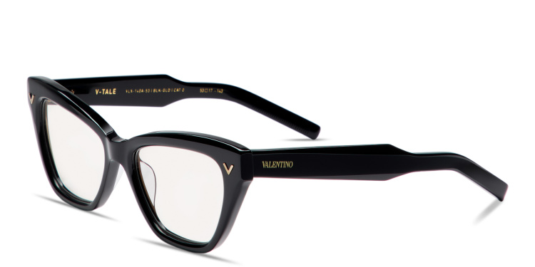 Shop VALENTINO V-Tale Cat-Eye Eyeglasses in Black online.