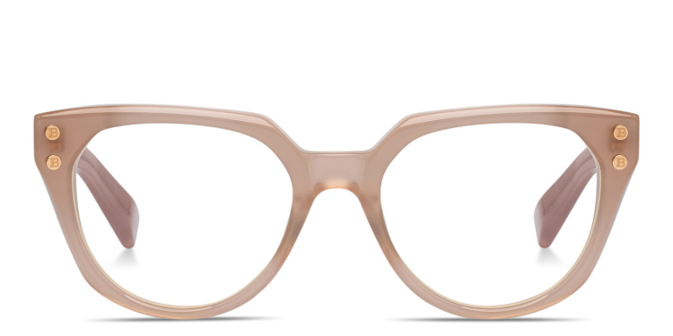 Shop BALMAIN Yvonne Square Eyeglasses in Nude online.
