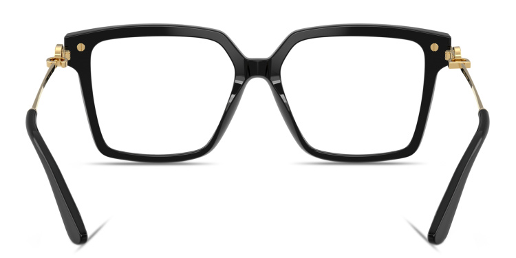Shop Dolce & Gabbana DG Motif Square Eyeglasses in Black online.