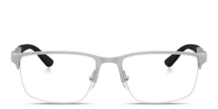 تسوق نظارات طبية موديرن بنصف إطار مستطيل واسع امبوريو أرماني بلون فضي أونلاين.