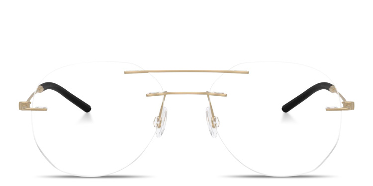تسوق نظارات طبية واسعة غير منتظمة بدون إطار للجنسين بتوقيع العلامة مونكلير بلون ذهبي أونلاين.