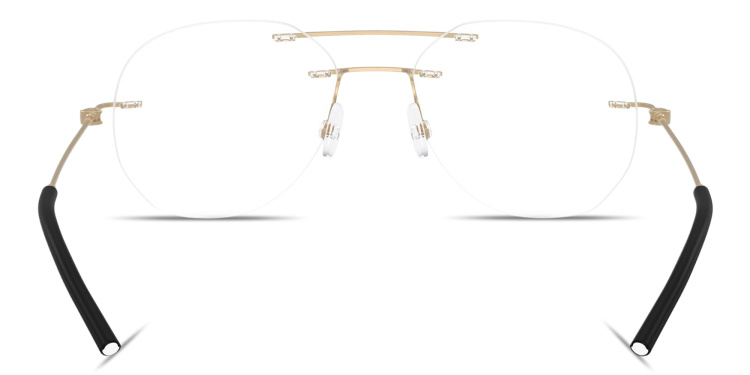 تسوق نظارات طبية واسعة غير منتظمة بدون إطار للجنسين بتوقيع العلامة مونكلير بلون ذهبي أونلاين.