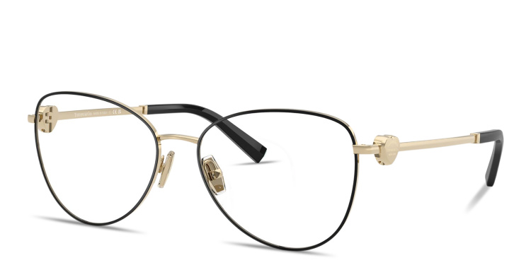 Shop TIFFANY Return To Tiffany Pilot Eyeglasses in Black online.