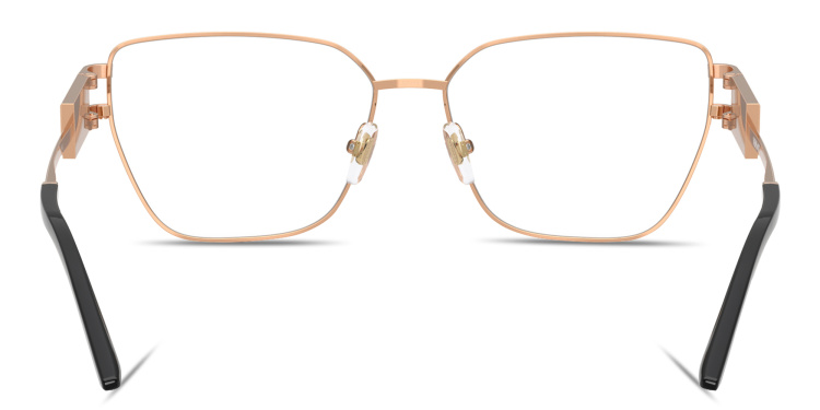 Shop VERSACE Damier Plaque Wide Pillow Eyeglasses in Gold online.