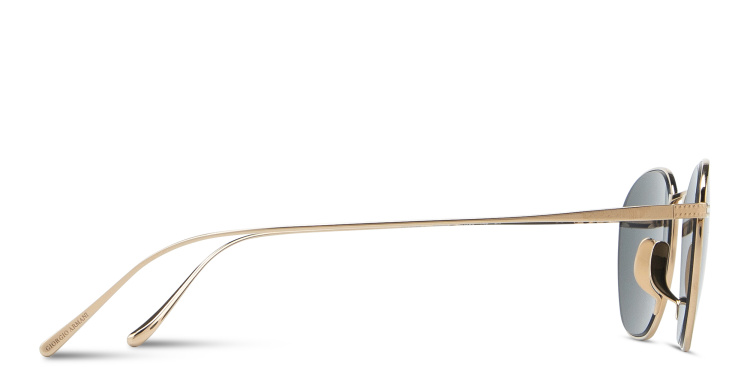 Shop GIORGIO ARMANI Engraved Logo Square Sunglasses in Gold online.