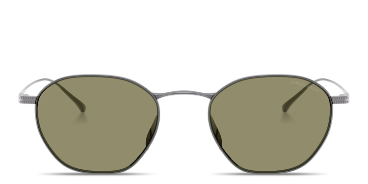 تسوق نظارات شمسية مربّعة بالشعار المنقوش جورجو أرماني بلون رصاصي أونلاين.