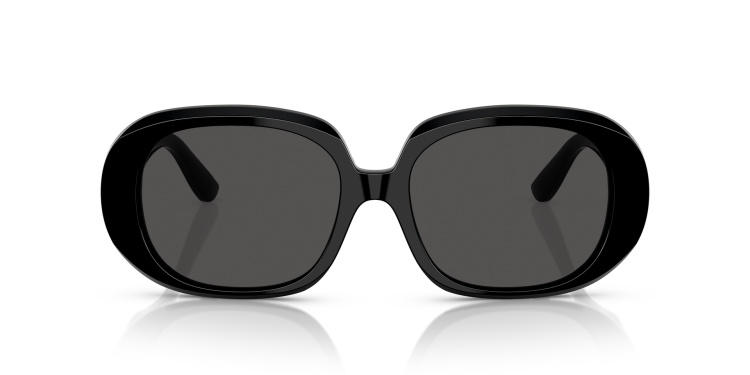 Shop Dolce & Gabbana DG Motif Oval Sunglasses in Black online.