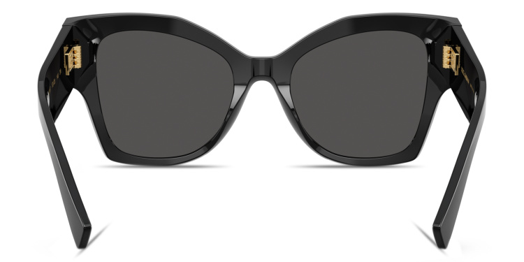 Shop Dolce & Gabbana Engraved Logo Cat-Eye Sunglasses in Black online.