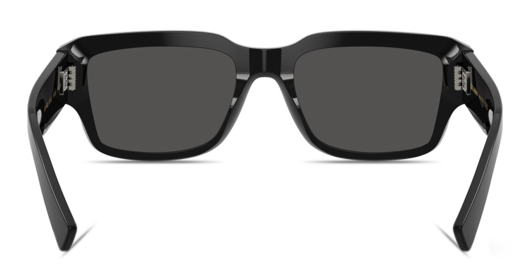 Shop Dolce & Gabbana Engraved Logo Square Sunglasses in Black online.