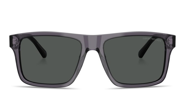 Shop Emporio Armani Essential Leisure Square Sunglasses in Grey online.