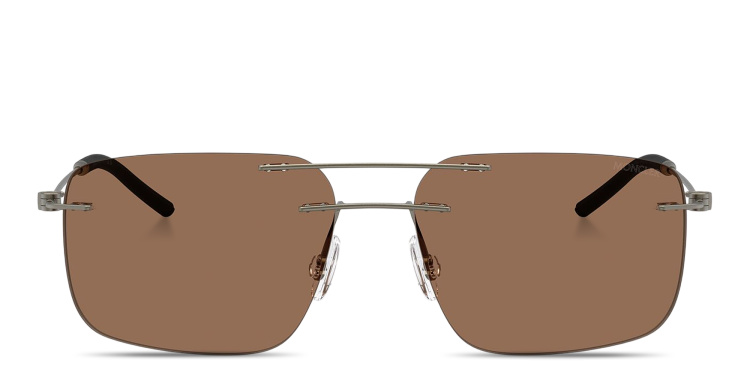 تسوق نظارات شمسية دوبلر مستطيلة بدون إطار للجنسين مونكلير بلون رمادي أونلاين.