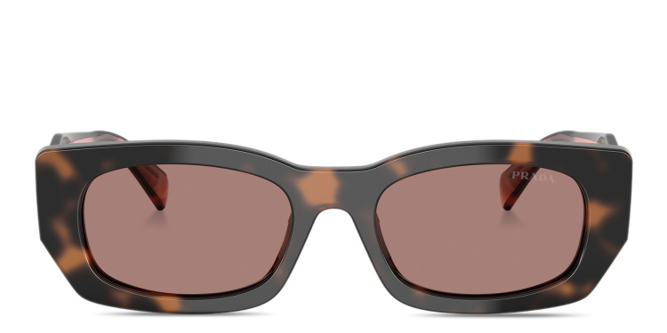 Shop PRADA Logo Signature Pillow Sunglasses in tortoise online.