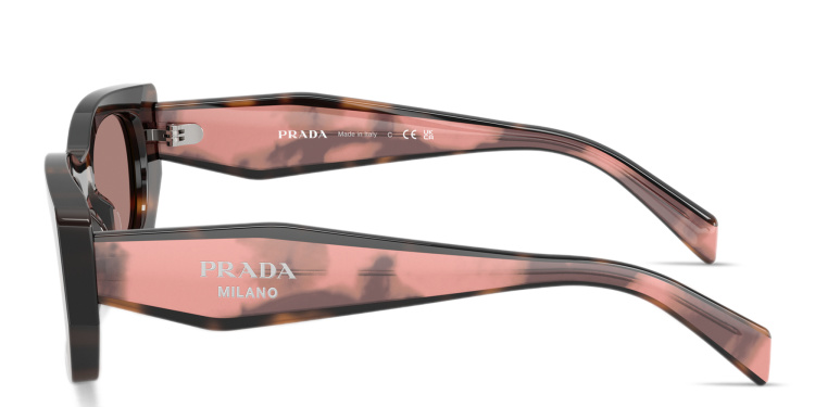 Shop PRADA Logo Signature Pillow Sunglasses in tortoise online.