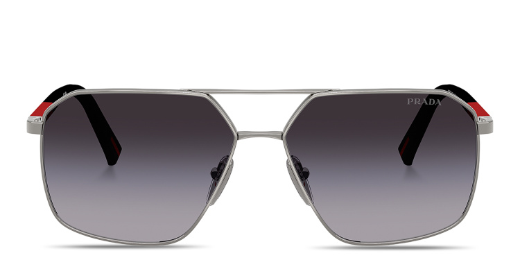 تسوق نظارات شمسية غير منتظمة بتوقيع العلامة برادا لينيا روسا بلون رصاصي أونلاين.