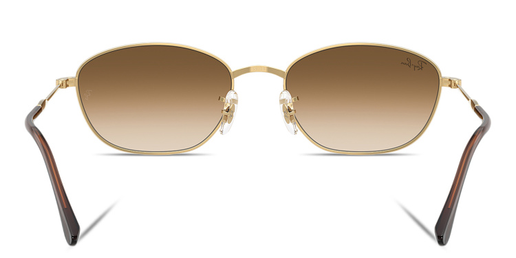 تسوق نظارات شمسية غير منتظمة بالشعار المنقوش راي بان بلون ذهبي أونلاين.