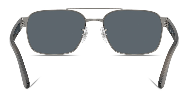 Shop Ray-Ban Embossed Logo Unisex Square Sunglasses in Gunmetal online.