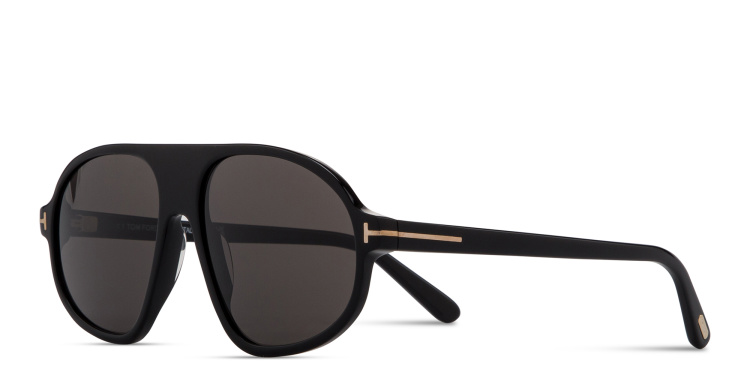 Shop TOM FORD Erol Pilot Sunglasses in Black online.