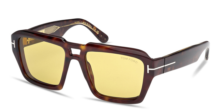 Shop TOM FORD Icon Aviator Sunglasses in Havana online.