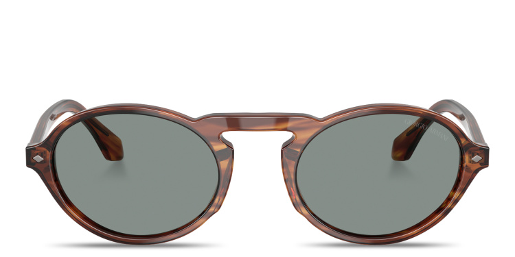 تسوق نظارات شمسية أرماني كود بإطار بيضاوي جورجو أرماني بلون بني أونلاين.