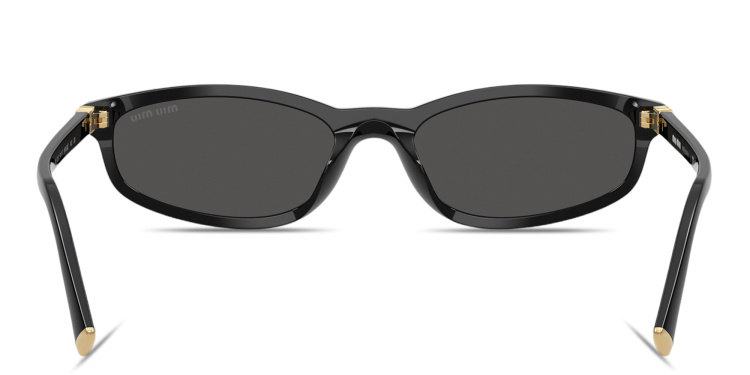 تسوق نظارات شمسية غير منتظمة بشعار العلامة العمودي ميو ميو بلون أسود أونلاين.