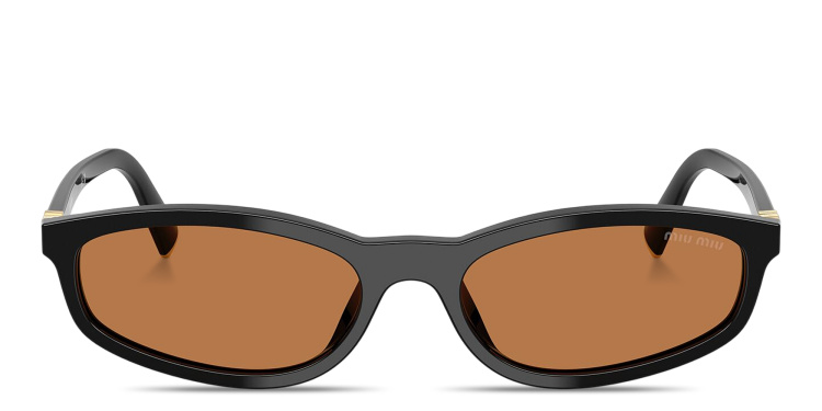 تسوق نظارات شمسية غير منتظمة بشعار العلامة العمودي ميو ميو بلون أسود أونلاين.