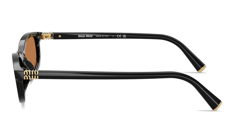 تسوق نظارات شمسية غير منتظمة بشعار العلامة العمودي ميو ميو بلون أسود أونلاين.