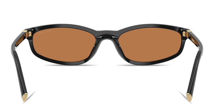 تسوق نظارات شمسية غير منتظمة بشعار العلامة العمودي ميو ميو بلون أسود أونلاين.