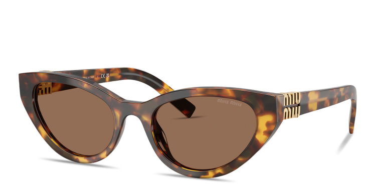 تسوق نظارات شمسية طراز كات آي بشعار العلامة العمودي ميو ميو بلون مموه أونلاين.