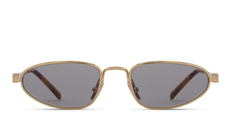 تسوق نظارات شمسية غير منتظمة بشعار العلامة العمودي ميو ميو بلون ذهبي أونلاين.