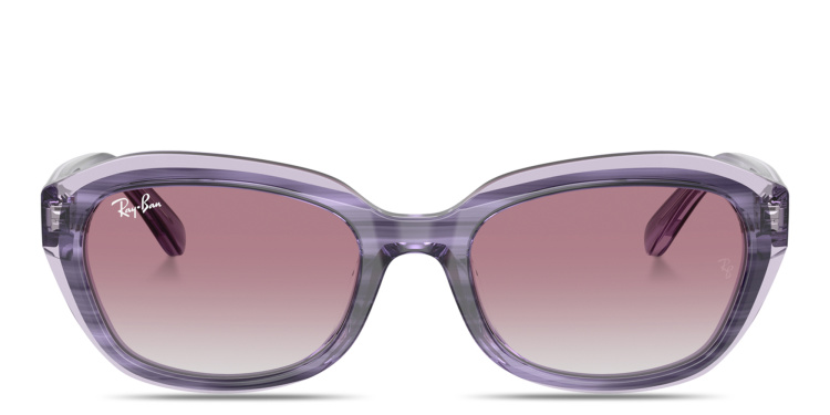Shop Ray-Ban Junior Kids Originals Irregular Sunglasses in Purple online.