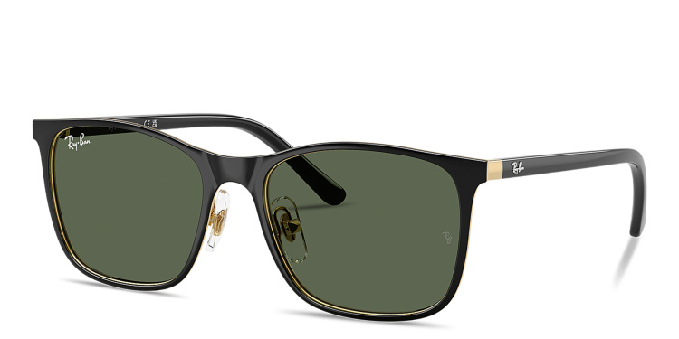 Shop Ray-Ban Junior Kids Core Square Sunglasses in Black online.