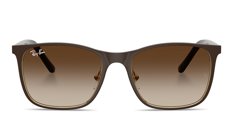 Shop Ray-Ban Junior Kids Core Square Sunglasses in Brown online.