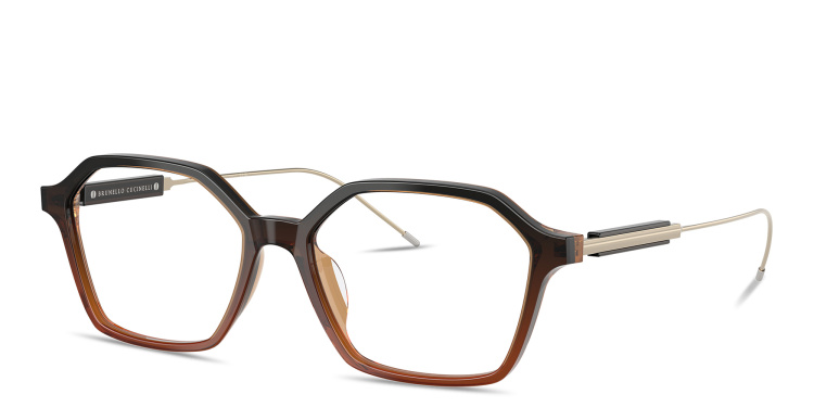 تسوق نظارات طبية سارتوريال صن سيت بإطار غير منتظم برونيلو كوتشينيلي بلون بني أونلاين.