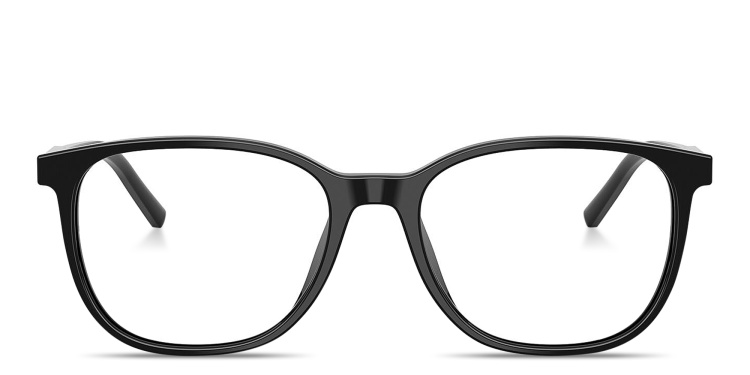Shop Dolce & Gabbana Logo Lettering Square Eyeglasses in Black online.