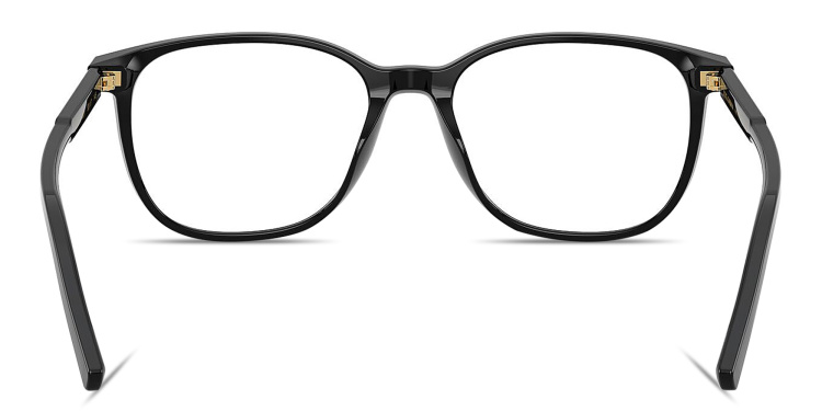 Shop Dolce & Gabbana Logo Lettering Square Eyeglasses in Black online.