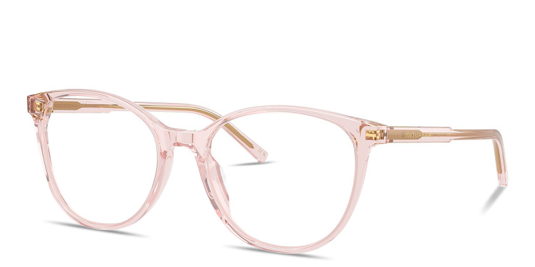 Shop Dolce & Gabbana Logo-Print Cat-Eye Eyeglasses in Pink online.