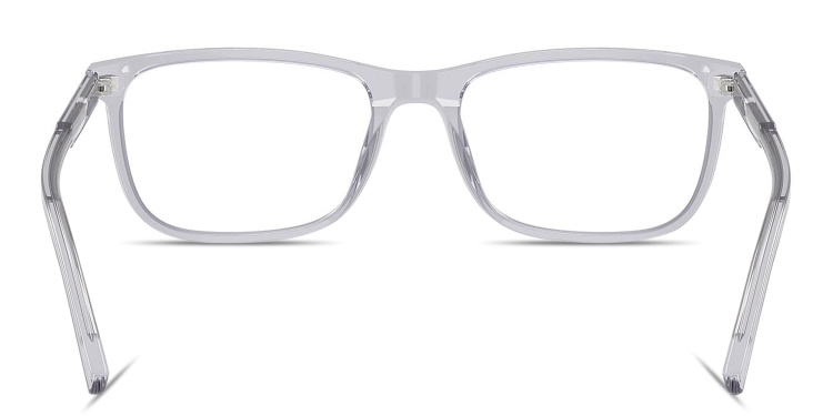 Shop Dolce & Gabbana Logo Print Wide Rectangle Eyeglasses in Grey online.