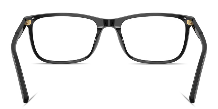 Shop Dolce & Gabbana Logo Print Rectangle Eyeglasses in Black online.