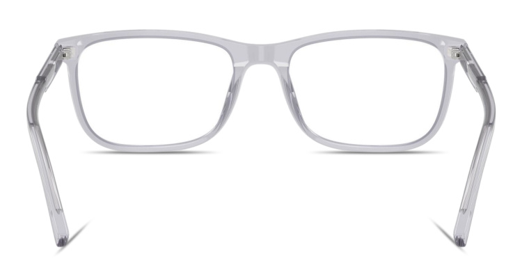 Shop Dolce & Gabbana Logo Print Rectangle Eyeglasses in Grey online.