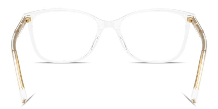 Shop Dolce & Gabbana Logo Print Rectangle Eyeglasses in Clear online.