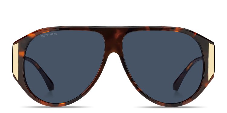 Shop ETRO Engraved Logo Unisex Aviator Sunglasses in Havana online.